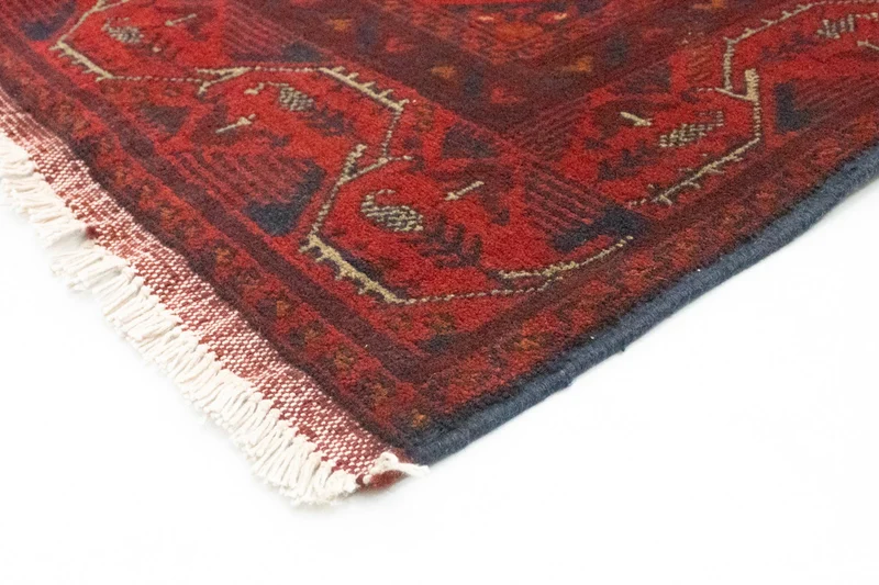 Afghan Teppich - Kunduz 86 x 299 cm - dunkelrot