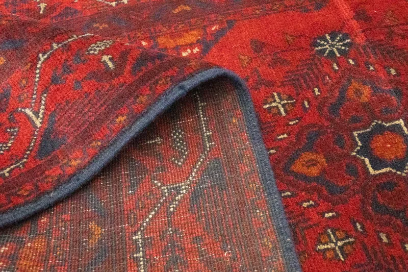Afghan Teppich - Kunduz 86 x 299 cm - dunkelrot