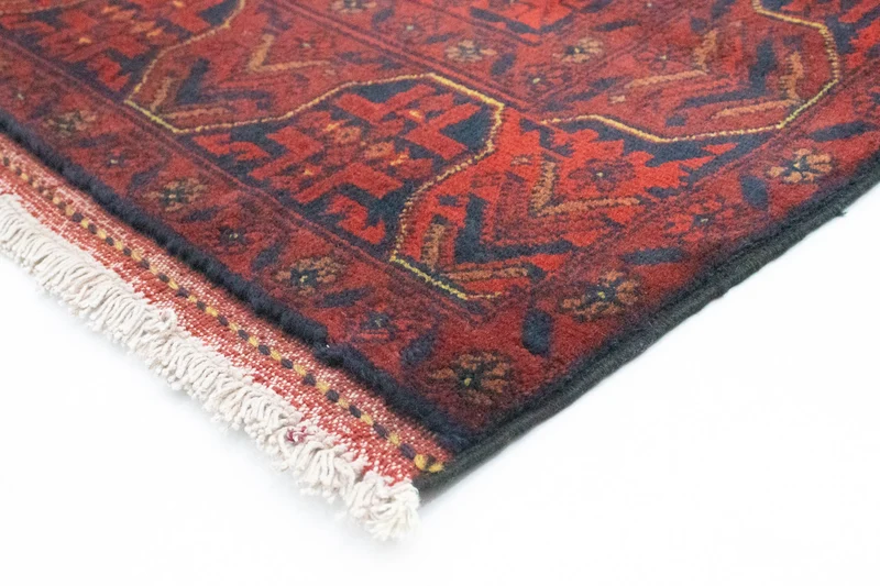 Afghan Teppich - Kunduz 80 x 290 cm - dunkelrot