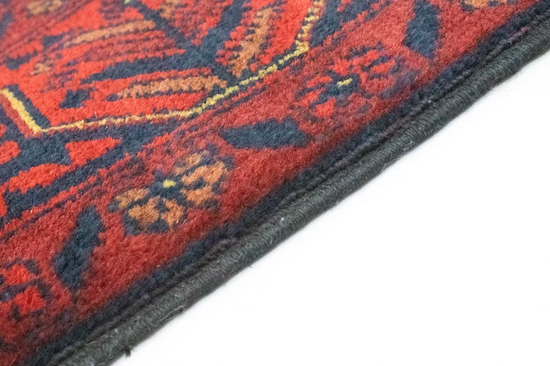 Afghan Teppich - Kunduz 80 x 290 cm - dunkelrot