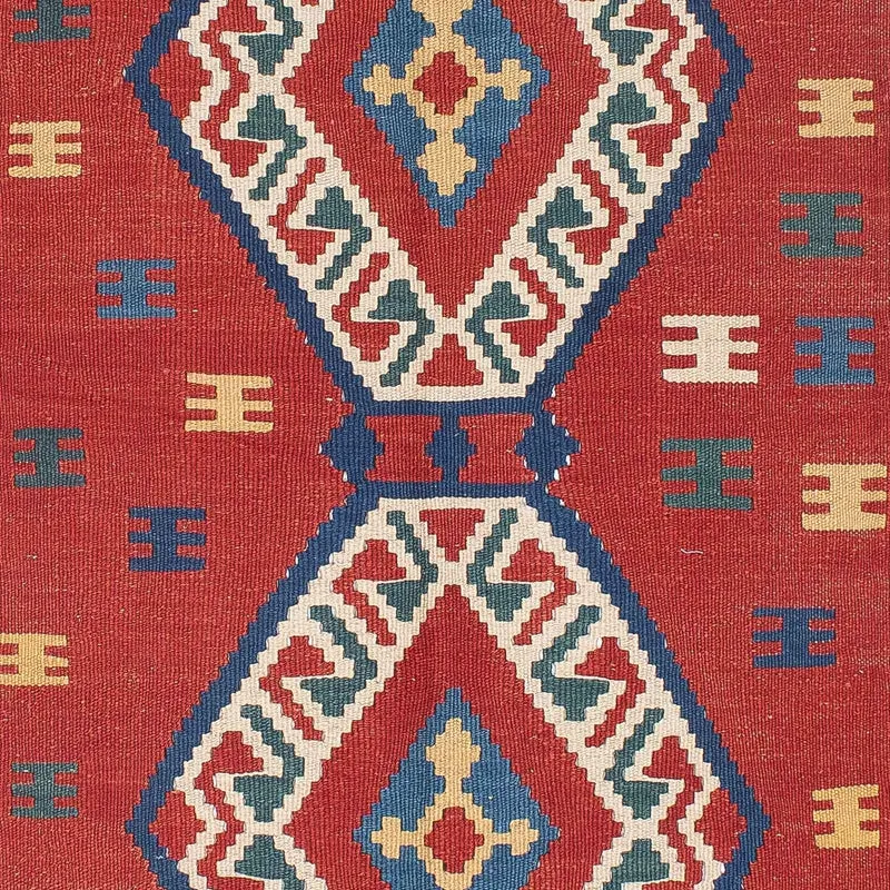Kelim Teppich - Oriental 146 x 222 cm - dunkelrot