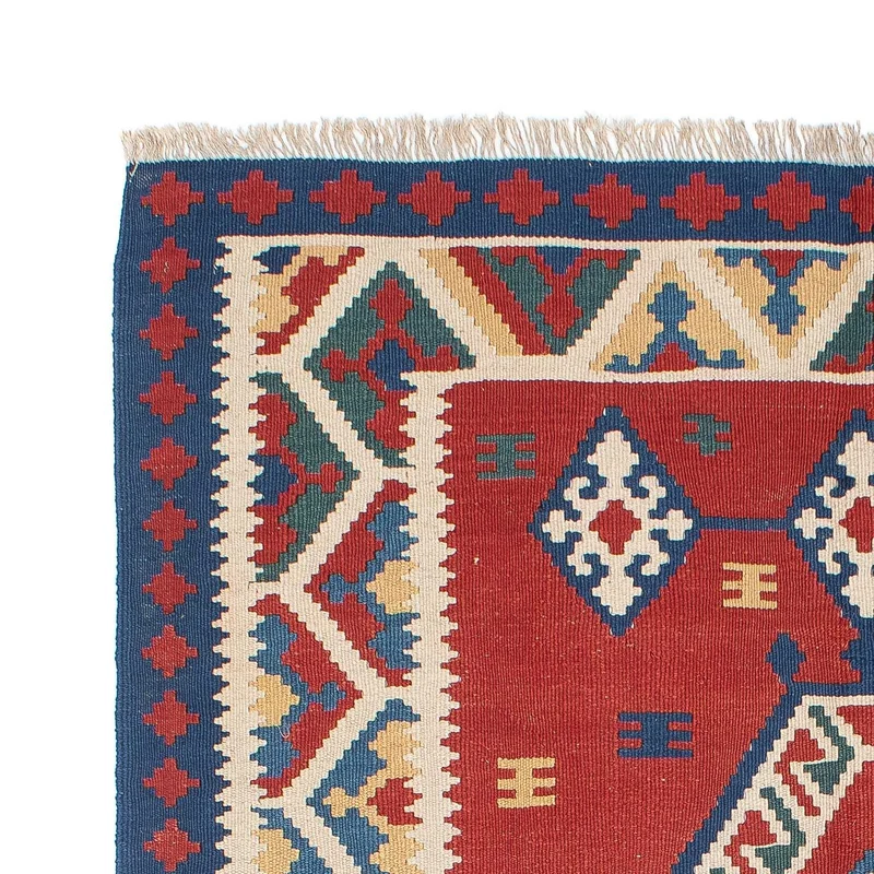 Kelim Teppich - Oriental 146 x 222 cm - dunkelrot