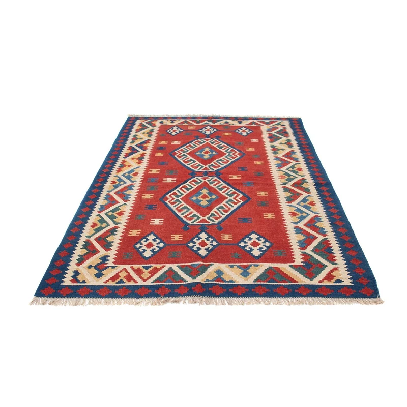 Kelim Teppich - Oriental 146 x 222 cm - dunkelrot