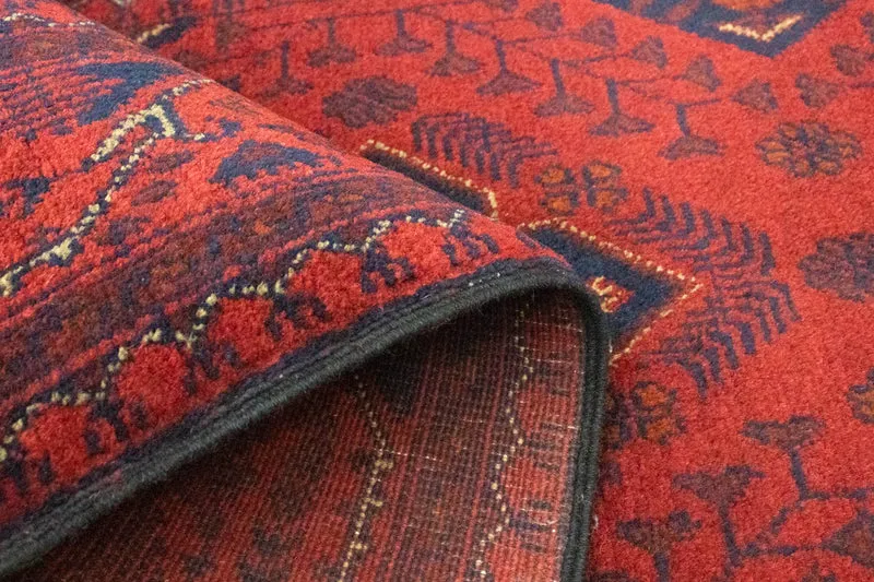 Afghan Teppich - Kunduz 84 x 296 cm - dunkelrot