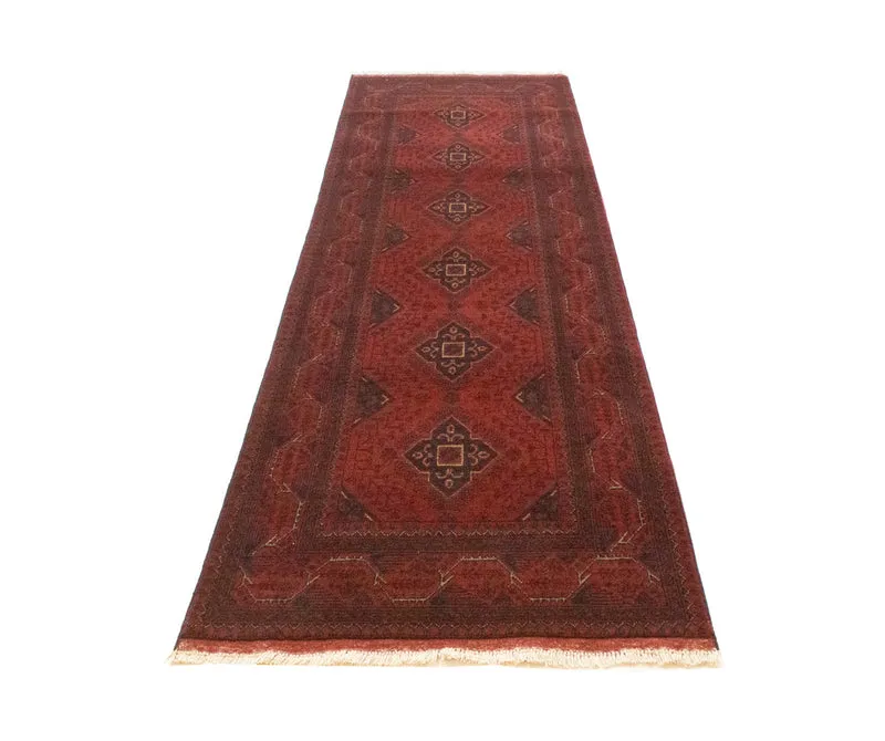 Afghan Teppich - Kunduz 84 x 296 cm - dunkelrot