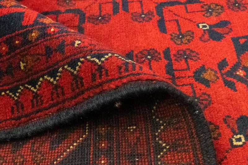 Afghan Teppich - Kunduz 151 x 193 cm - rot
