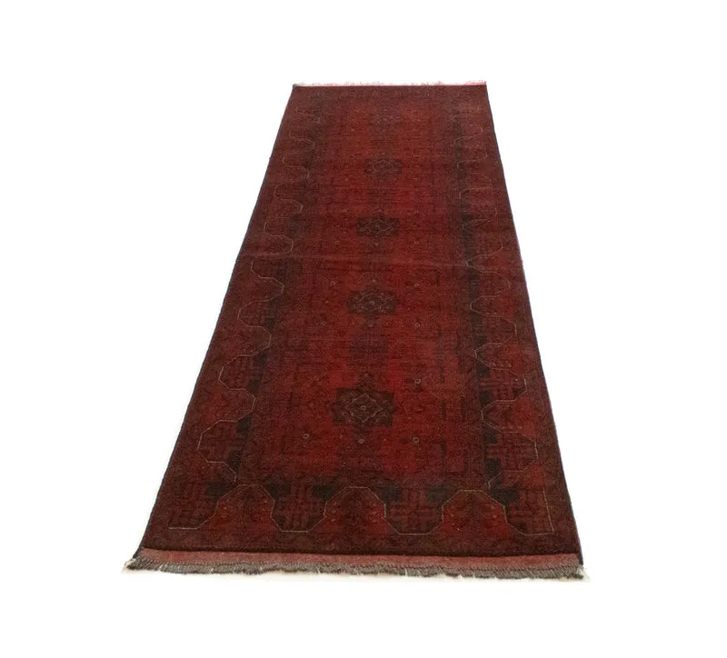 Afghan Teppich - Kunduz 77 x 296 cm - rot