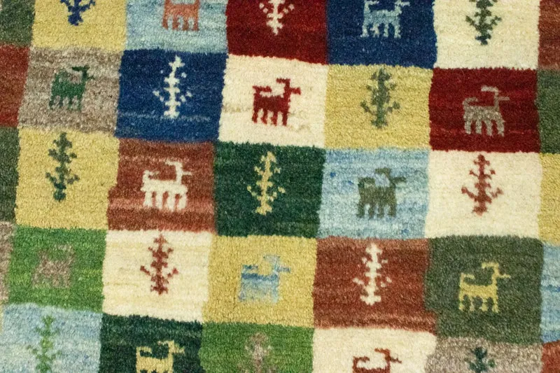 Gabbeh Teppich - Perser 100 x 136 cm - bunt