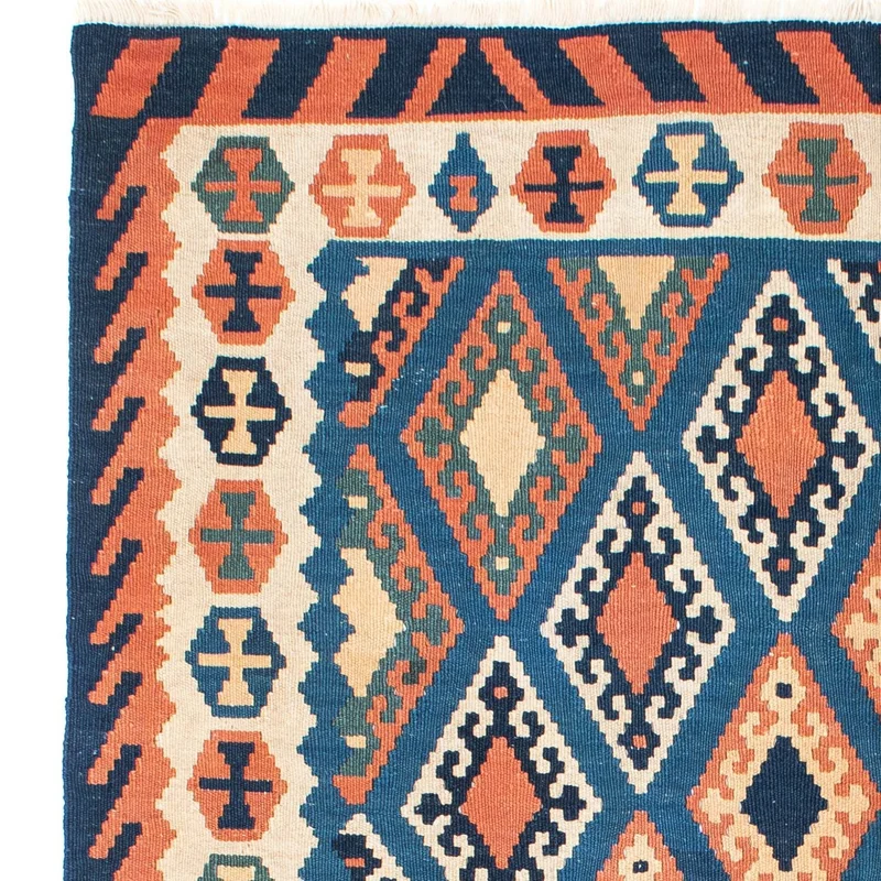Kelim Teppich - Oriental 158 x 222 cm - blau