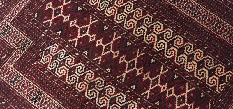 Afghan Teppich - Buchara 90 x 120 cm - dunkelrot