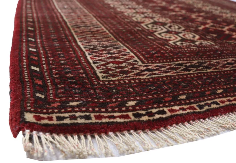 Afghan Teppich - Buchara 90 x 120 cm - dunkelrot