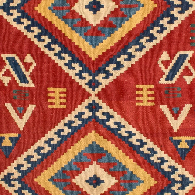 Kelim Teppich - Oriental 160 x 217 cm - dunkelrot