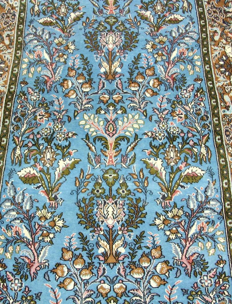 Perserteppich - Ghom 108 x 159 cm - blau