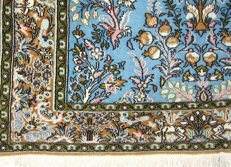 Perserteppich - Ghom 108 x 159 cm - blau