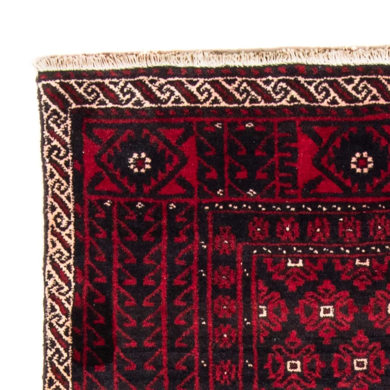 Belutsch Teppich 110 x 222 cm - dunkelrot