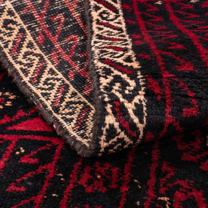 Belutsch Teppich 110 x 222 cm - dunkelrot