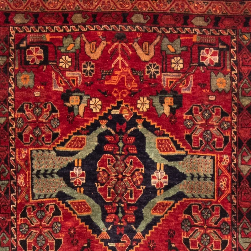 Belutsch Teppich 100 x 200 cm - rot