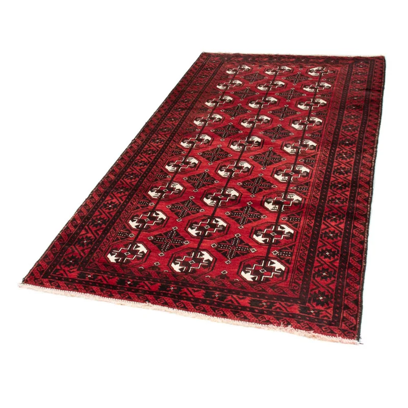 Belutsch Teppich 110 x 202 cm - dunkelrot