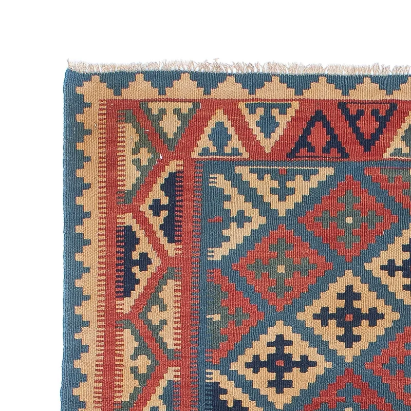 Kelim Teppich - Oriental 127 x 166 cm - blau