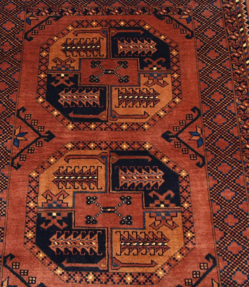 Afghan Teppich 104 x 142 cm - braun