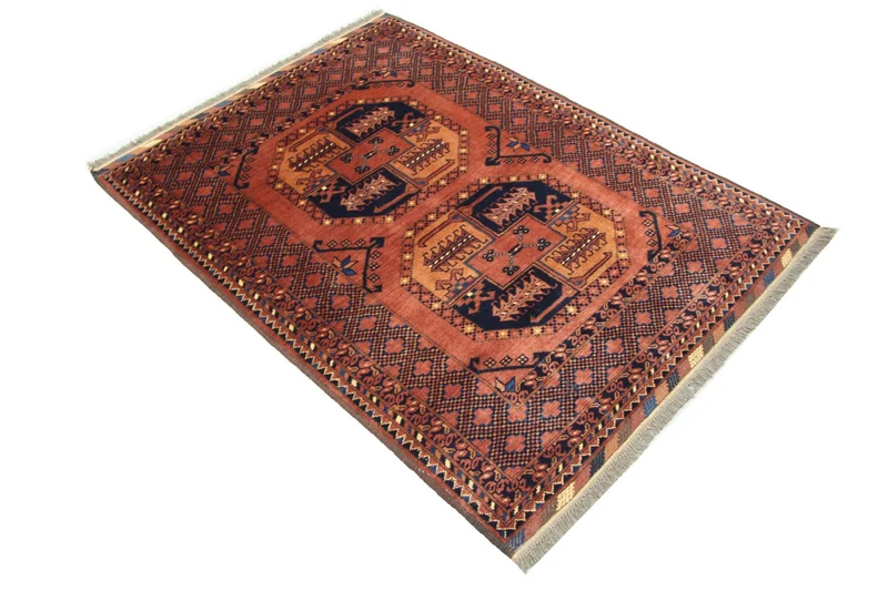 Afghan Teppich 104 x 142 cm - braun