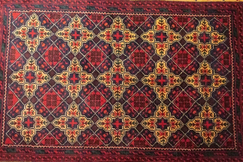 Afghan Teppich 105 x 143 cm - rot
