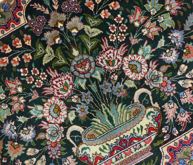 Perserteppich - Täbriz 68 x 92 cm - dunkelblau