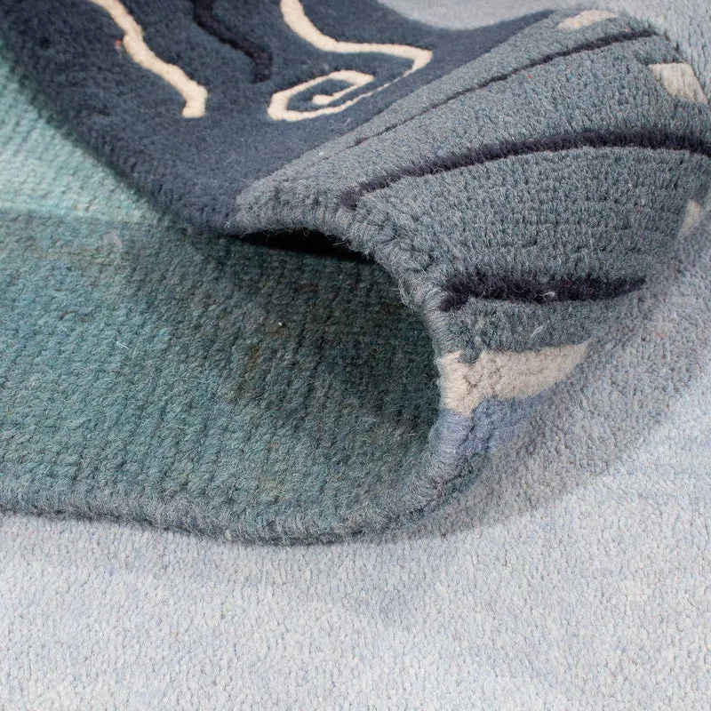 Nepal Teppich 170 x 240 cm - hellblau