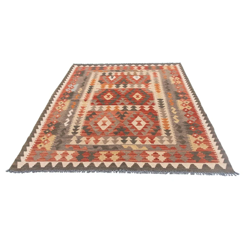 Kelim Teppich - Oriental 147 x 194 cm - hellrot