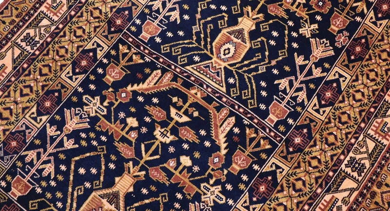 Afghan Teppich 102 x 140 cm - schwarz