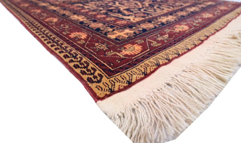 Afghan Teppich 100 x 150 cm - schwarz