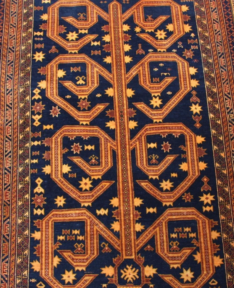 Afghan Teppich 95 x 140 cm - blau