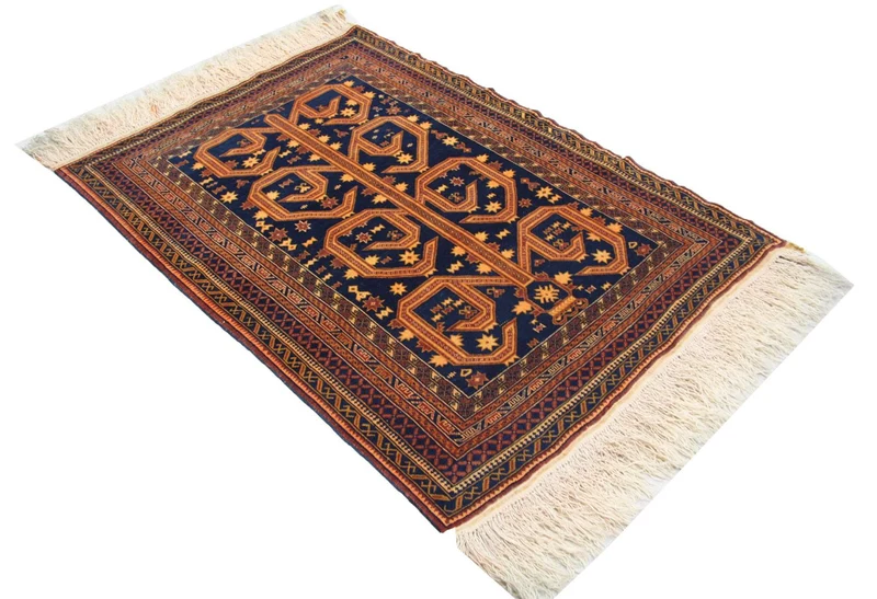 Afghan Teppich 95 x 140 cm - blau