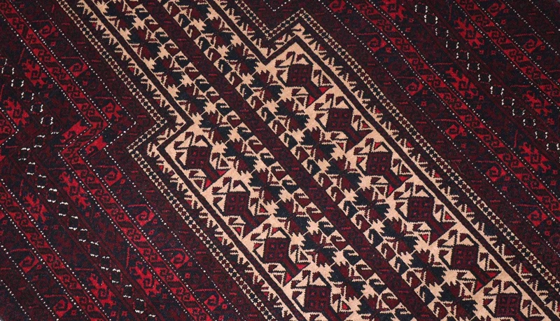 Afghan Teppich 95 x 150 cm - dunkelrot