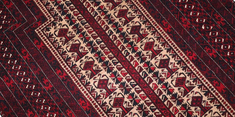 Afghan Teppich 95 x 150 cm - dunkelrot