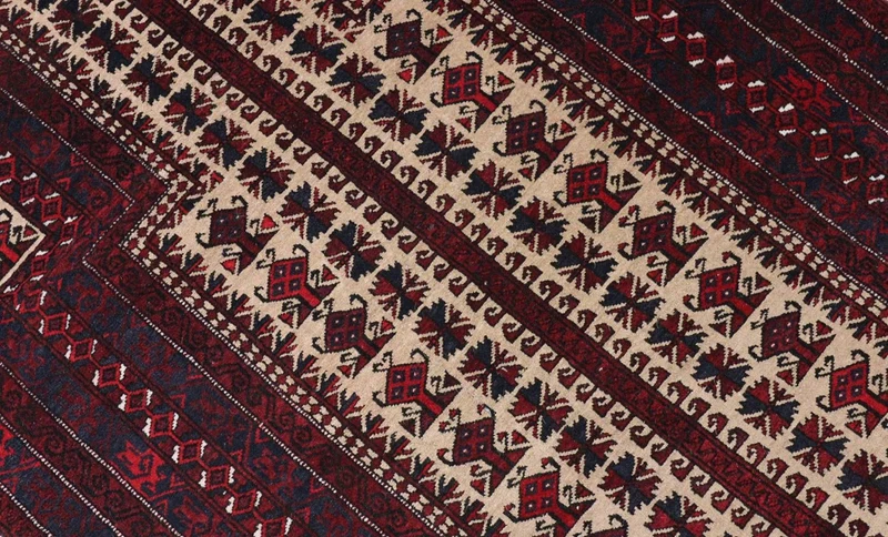 Afghan Teppich 95 x 150 cm - dunkelrot