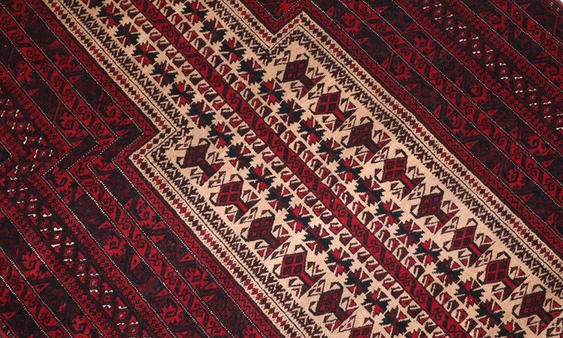 Afghan Teppich 95 x 150 cm - dunkelrot