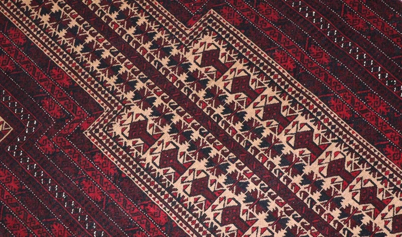 Afghan Teppich 95 x 150 cm - dunkelrot