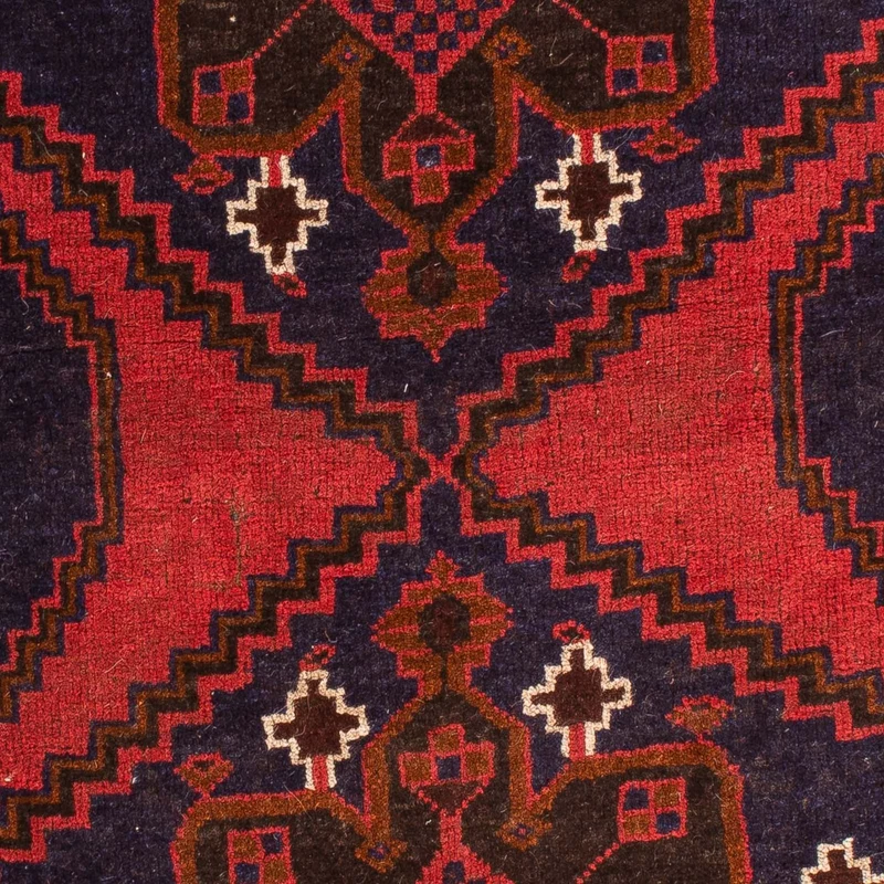 Belutsch Teppich 92 x 140 cm - dunkelrot