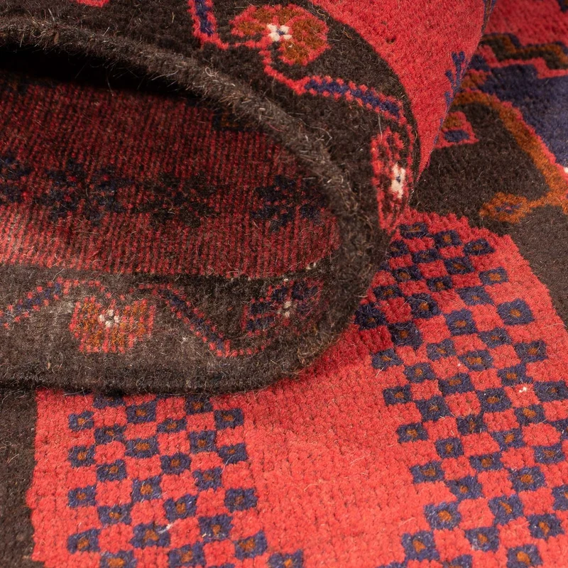 Belutsch Teppich 92 x 140 cm - dunkelrot