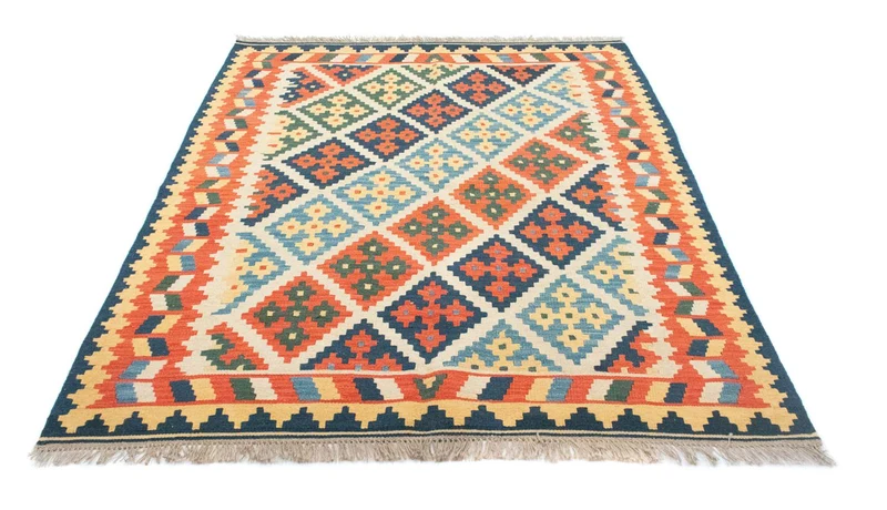 Kelim Teppich - Splash 157 x 205 cm - beige