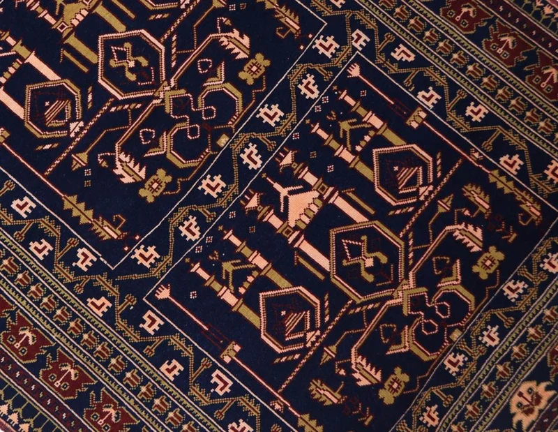 Afghan Teppich 87 x 131 cm - dunkelblau