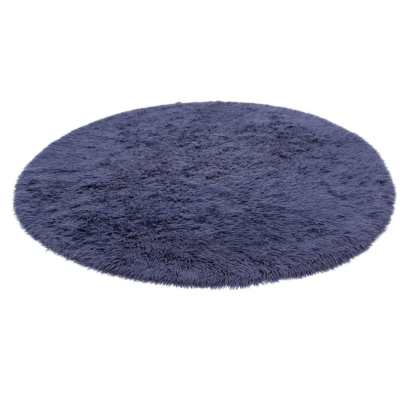 Hochflor Teppich 261 x 261 cm - dunkelblau