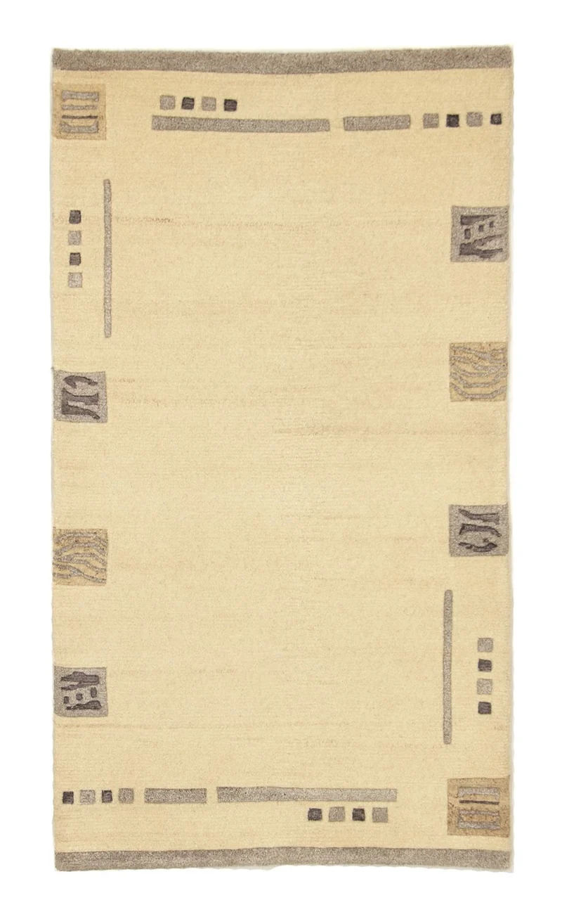 Nepal Teppich 90 x 160 cm Teppichbrücke - beige