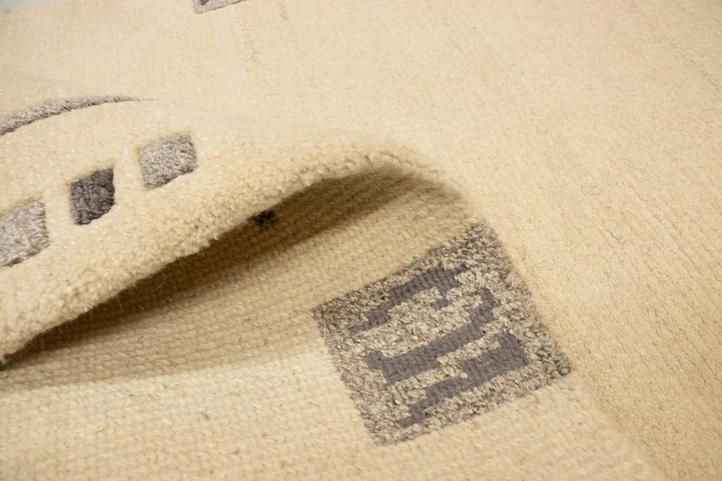 Nepal Teppich 90 x 160 cm Teppichbrücke - beige