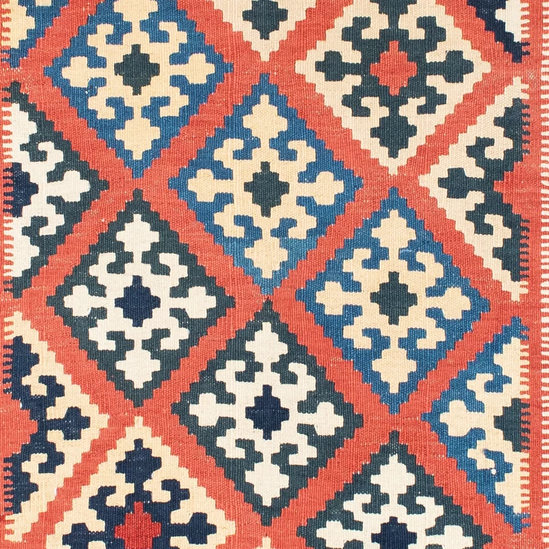 Kelim Teppich - Oriental 123 x 171 cm - hellrot