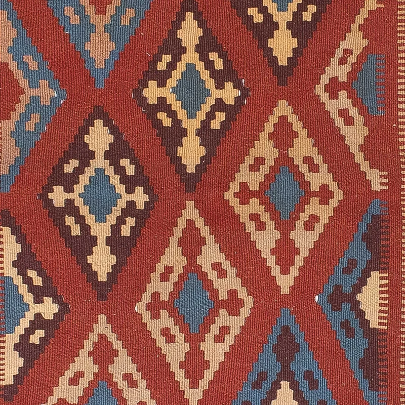 Kelim Teppich - Oriental 114 x 170 cm - dunkelrot