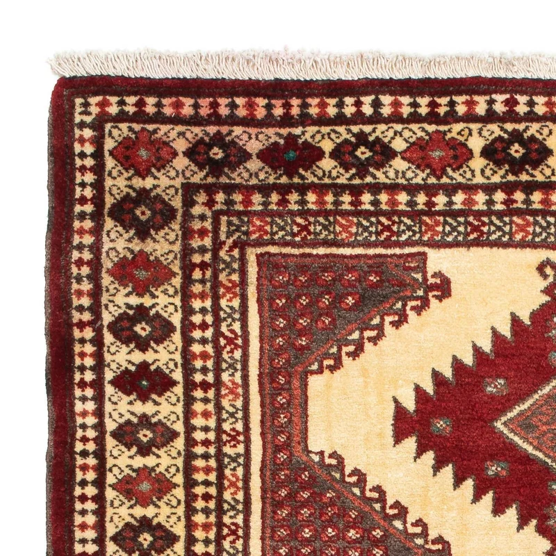 Turkaman Teppich 92 x 133 cm - dunkelrot