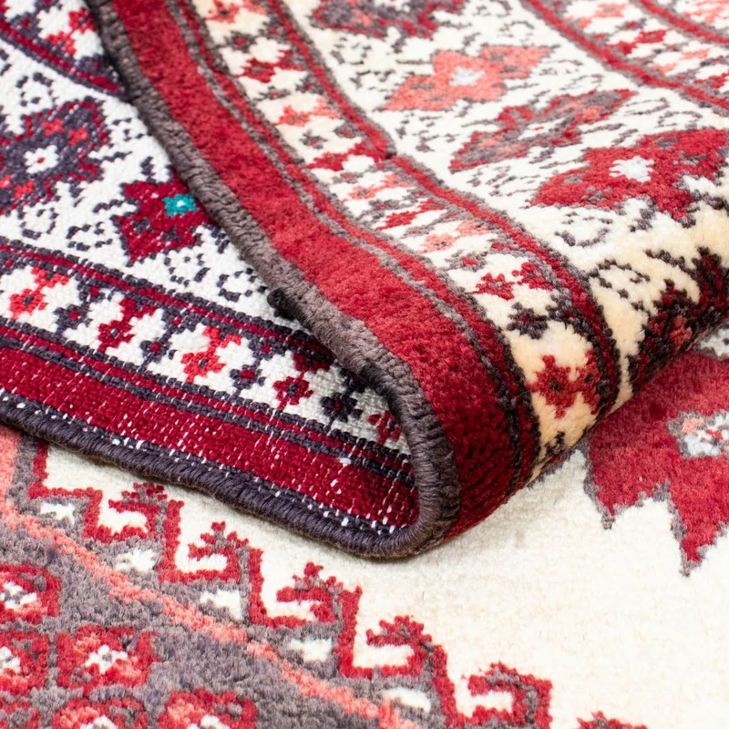 Turkaman Teppich 92 x 133 cm - dunkelrot