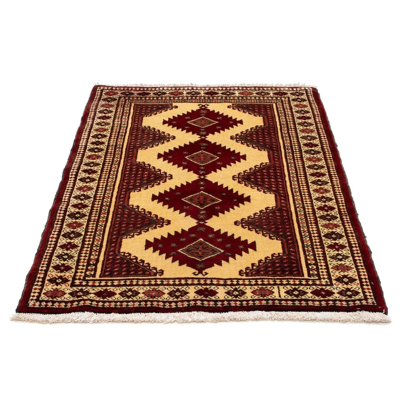 Turkaman Teppich 92 x 133 cm - dunkelrot
